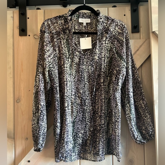 NWT Hayden Tie Neck Peasant Blouse - Picture 1 of 7